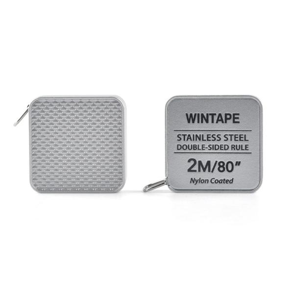 Wintape 2M/80inches Quadrado de aço inoxidável Regra de dois lados Heavy Duty Nylon Coated Silver Metal Tape Measure