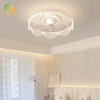 SENKAI Lâmpada de quarto estilo francês Cream Lâmpada de ventoinha de teto criativa Lâmpada quente e romântica Lâmpada de ventoinha de estudo