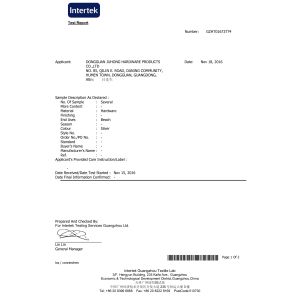 Juhong Hardware Products Co.,Ltd Сертификации