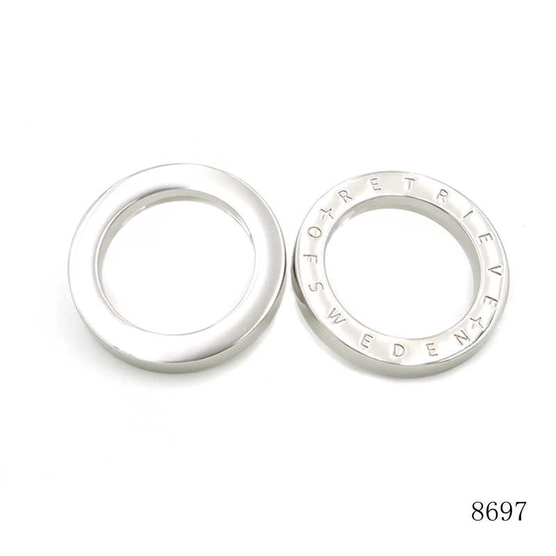 Custom Handbag O Rings Shiny Zinc Alloy Ring 35mm Bag Accessories