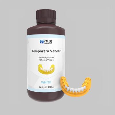 3D Printed Bleach Temporary Veneer Resin for Dental Restorations