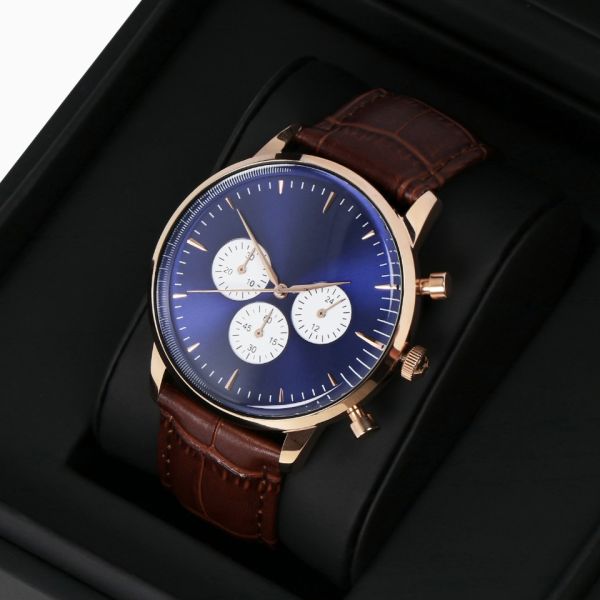 Sapphire Crystal Quartz Wrist Watches , Rose Gold Luxury Watch With Butterfly Hook