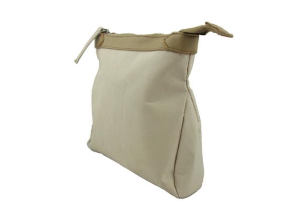 Durable Microfiber Material Travel Cosmetic Bag White Color For Airline Trip