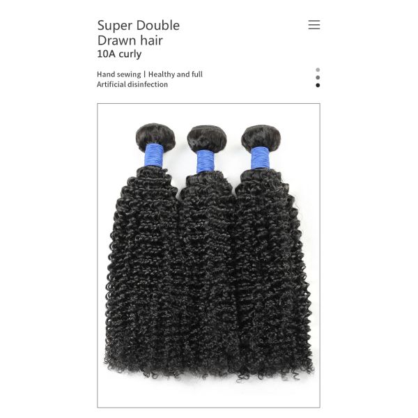 No Knots Kinky Curly 18inch Real Human Hair Bundles 10a Dyed Available