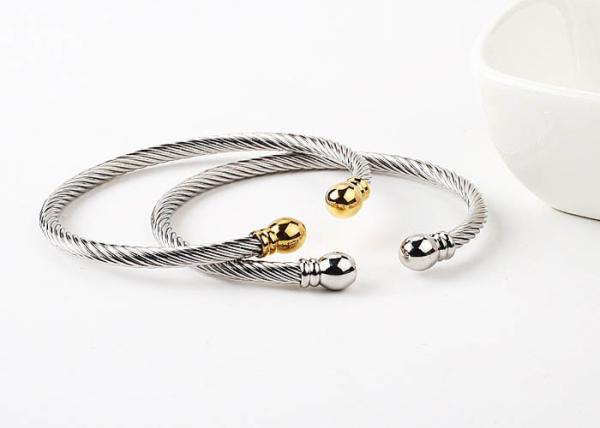 Fashion titanium steel bracelet female hand accessories twisted C-shaped bracelet plated 18k gold  gift accessories