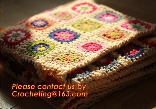 Nordic Hand-woven crochet hook Daisy striped blanket, Cashmere knitted blanket, sofa blank