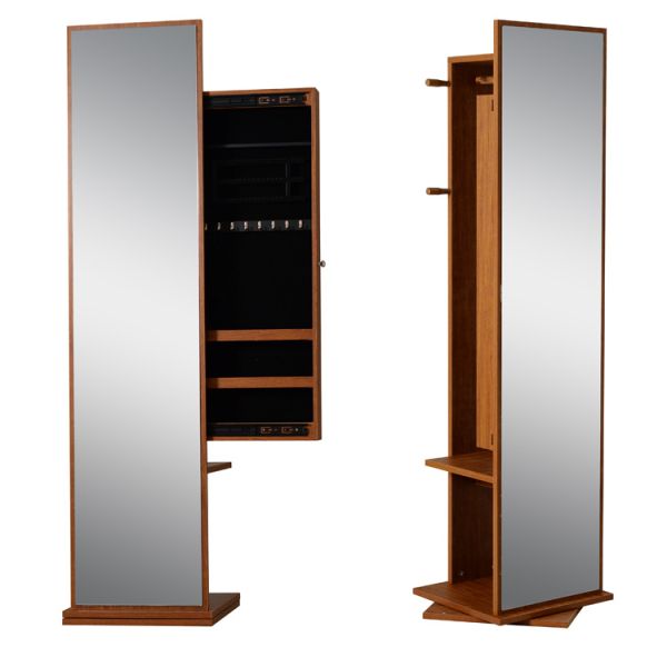 Retro Rotatable 172cm Coat Rack Mirror Jewelry Armoire