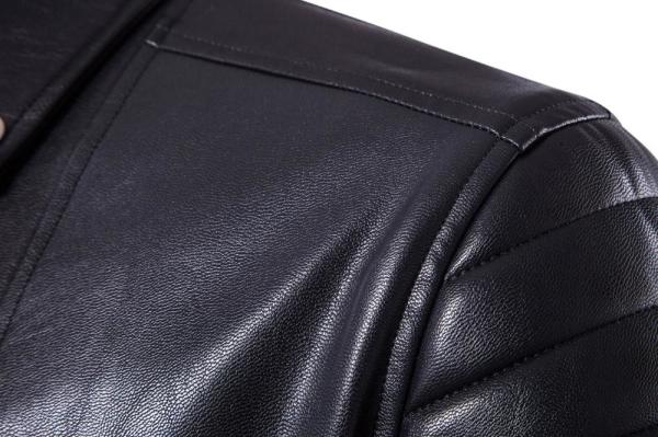 OEM classic popular best quality solid color slim fit men moto leather jacket
