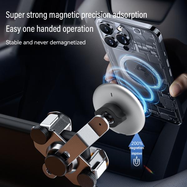 Innovative Metal Magnetic Wireless Charger Car Phone Holder For Automotive With Wireless Charging Station And Ambient Ligh