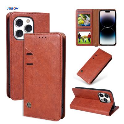 Casque de téléphone personnalisé en cuir avec porte-carte porte-porte-portefeuille en cuir
