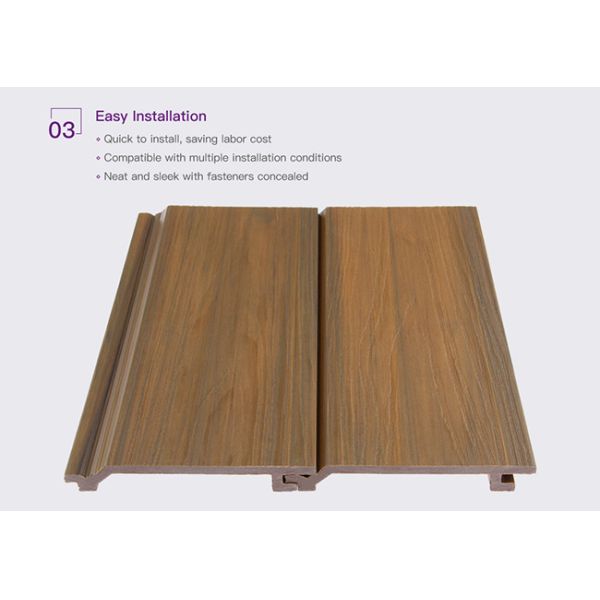 УЛЬТРАФИОЛЕТОВОЕ плакирования 5.4m стены волокна WPC 50% деревянное составное внешнее анти-