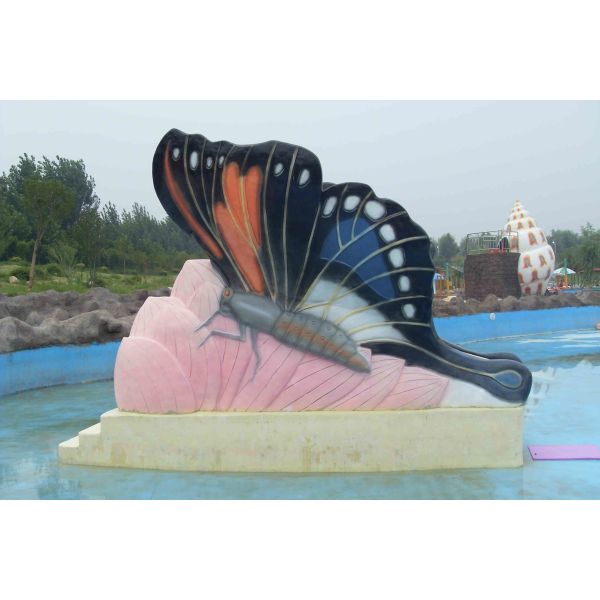 Multicolored Swimming Pool Water Slides , Kids Butterfly Outdoor Water Slides Games for Water Park
