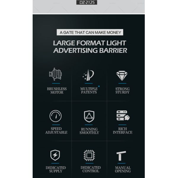 DC 24V Durable Car Parking Barriers 4s - 8s Speed Adjustable With Commercial Advertising