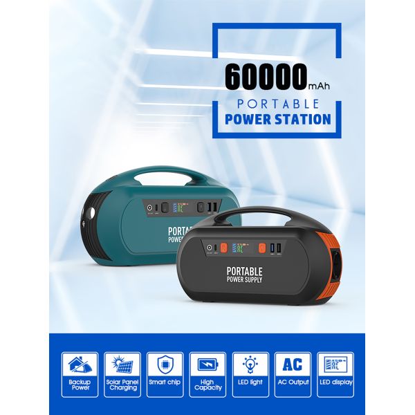 Наружная портативная электростанция 222Wh Солнечное энергоснабжение 110В / 220В