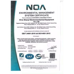 Xi 'an Shanyi Electromechanical Equipment Co., Ltd. Certifications