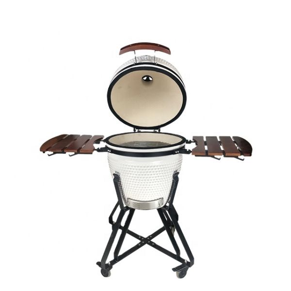 KIMSTONE 21 Inch Homeused Barbeque Grill Outdoor Kitchen Charcoal Ceramic Kamado Griller