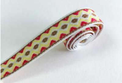 4 Bright Color Embroidered Vintage Jacquard Ribbon Trim