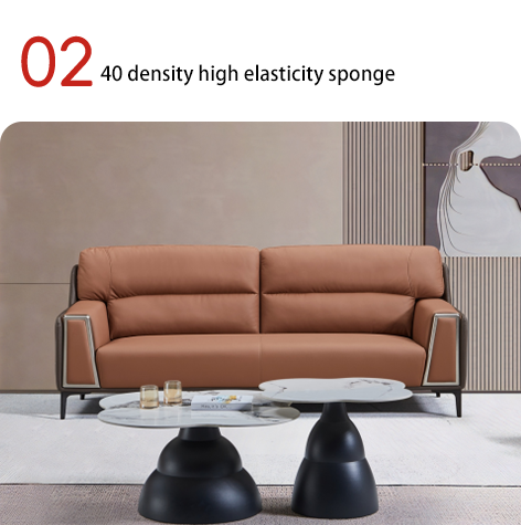 Modern Living Room Fashion Design Leather Sofa Set Luxury Solid Wood Frame Living Room Furniture Office Sofa