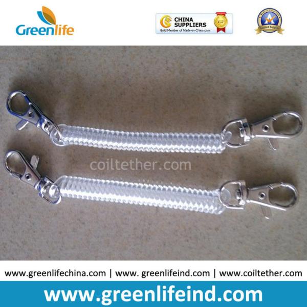 Greenlife Factory Wholesale Plastic TPU Spring Key Coil Chain w/Oval Hook/Split Ring