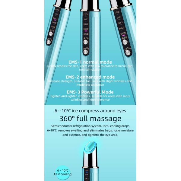 Ручка оборудования массажа глаза и массажа глаза к сумкам глаза сморщивает горячую вибромашину обжатия к темным глазам артефакта кругов