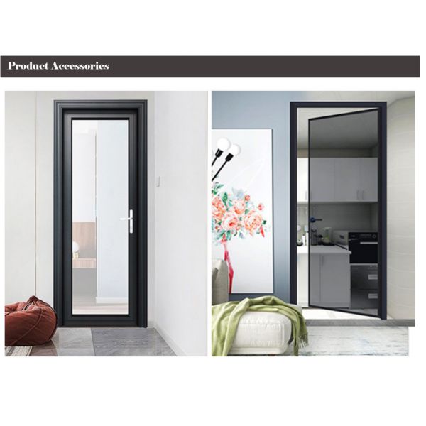 Screen Integrated Aluminum Swing Doors Casement Double Glass Curved Inner Sash
