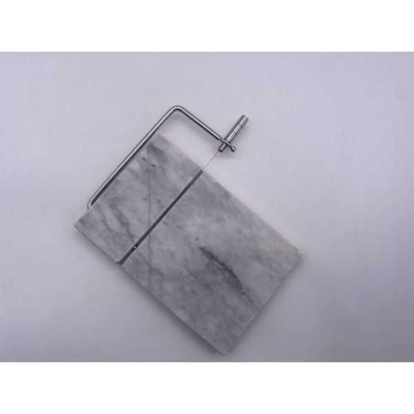 Round Feet Natural Marble Cheese Slicer Hand Tool Anti Slip