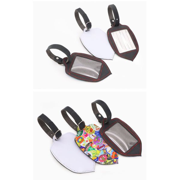 Sublimation Leather Luggage Tags Diy Custom Blank Luggage Label Tag For Travel Documents