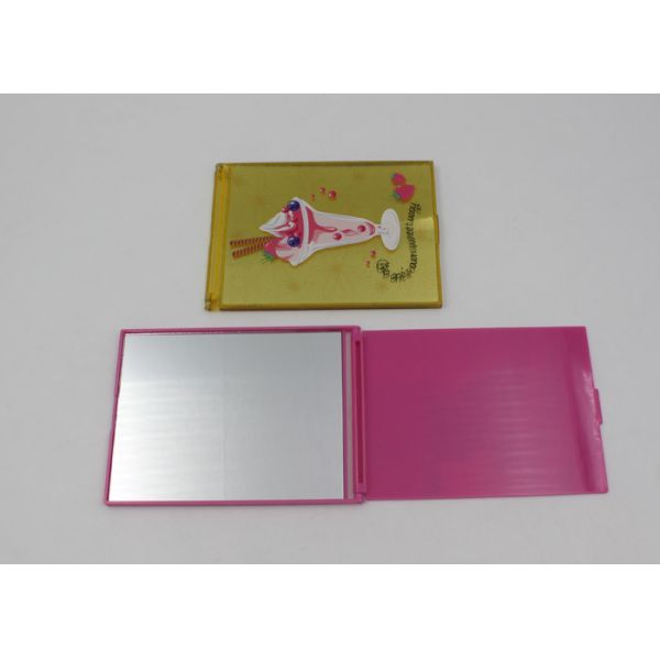 Big Cartoon Chrome Travel Makeup Mirrors with Full Color Logo Printing