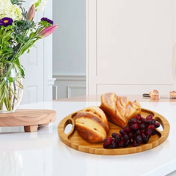 Овальная бамбуковая плоская деревянная поднос для подачи пищи