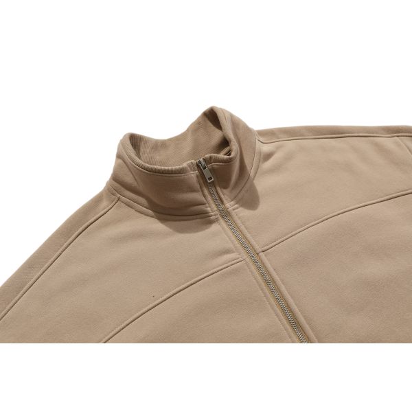 Зимний циппер Стоянка воротник Печатный черный бегун Мягкий 400г Полярный шерсть Толстый куртка мужской пуловер куртка с циппером