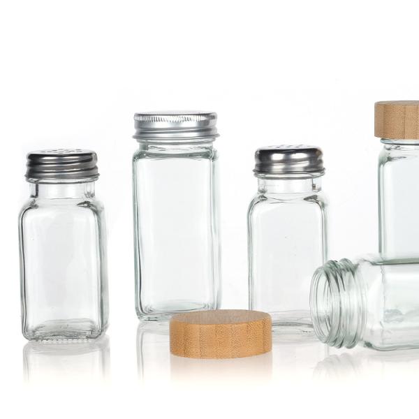 Spice Containers Seasoning Bottles 4 Oz Glass Jars With Lid  Spice Pepper Shaker Jar