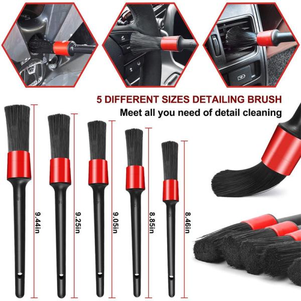 Automotive Premium Tire Detailing Brush Microfiber Car Wash Brush 18Pcs