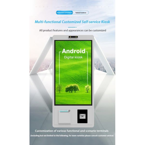 21.5 inch Android Mcdonald's Self Service Kiosk Wall-mounted Digital Signage with Waterproof Screen for KFC