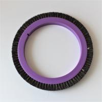 Peças da máquina de estentador Máquina de acabamento de estentex Roda de escova de 122 mm Dia Preto Cabelo de porco roxo Corpo de plástico