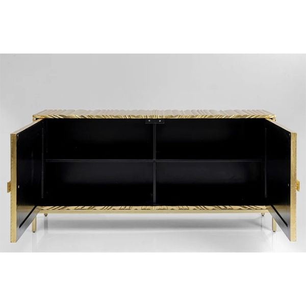 Low Wooden Mirrored Living Room Sideboard TV Stand