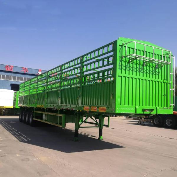 Brand New 3 Axle 60 Ton 12.00R20 Tires 12 Tire Side Wall Trailer Post Fence Cargo Semi Trailer