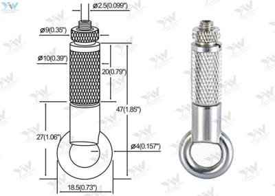 Brass Material Aircraft Cable Hangers / Wire Cable Hanging System With Safety Nut