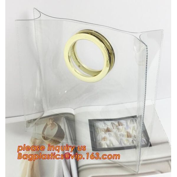handle shopping bag, handle plastic pvc shopping bag, die cut handle, handy bags, gift bag with plastic snap and pipe ha