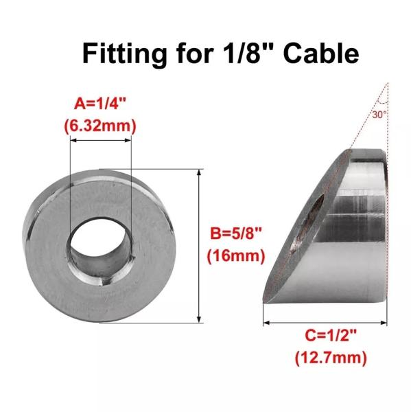 Stainless Steel Beveled Washers for Deck Cable Railing Construction and Decoration