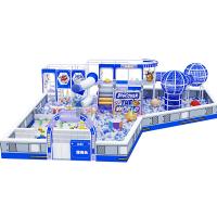 Station spatiale Fly Structures de jeu en intérieur Thème de dessin animé Terrain de jeux pour enfants en intérieur Bleu
