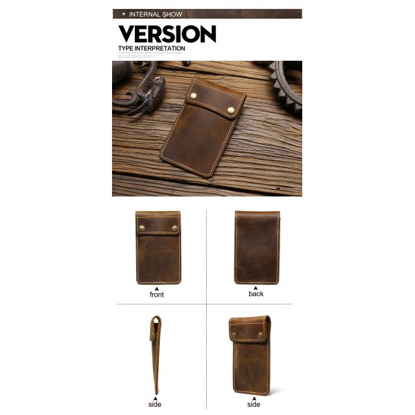 CROSS-BORDER RETRO CRAZY HORSE LEATHER WATCH BAG CONVENIENT CREATIVE LEATHER WATCH STORAGE HOLSTER