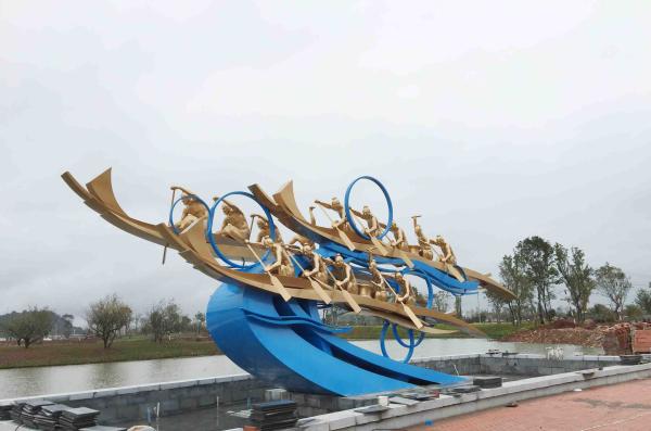 Grande escultura exterior de aço inoxidável, grande arte do metal das esculturas do jardim