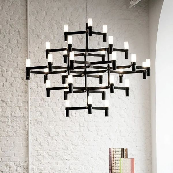 Crown Major Pendant lamp Nordic Tube chrome chandelier Crown Plana Mega Pendant(WH-AP-637)