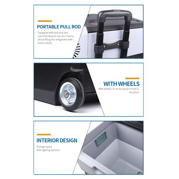 Тип замораживатель растягиваемого элемента холодильника тележки AC220V 40L для располагаясь лагерем рыбной ловли