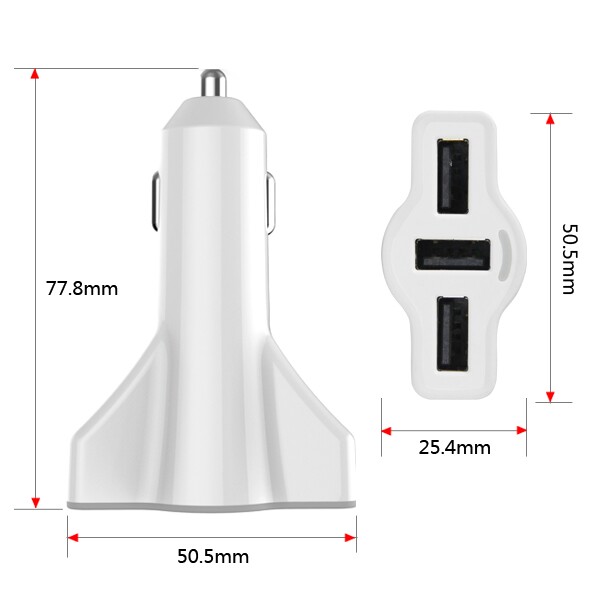 2015 latest 5.2A 3 USB car charger for tablet/iphone/ipad/smartphone/cellphone