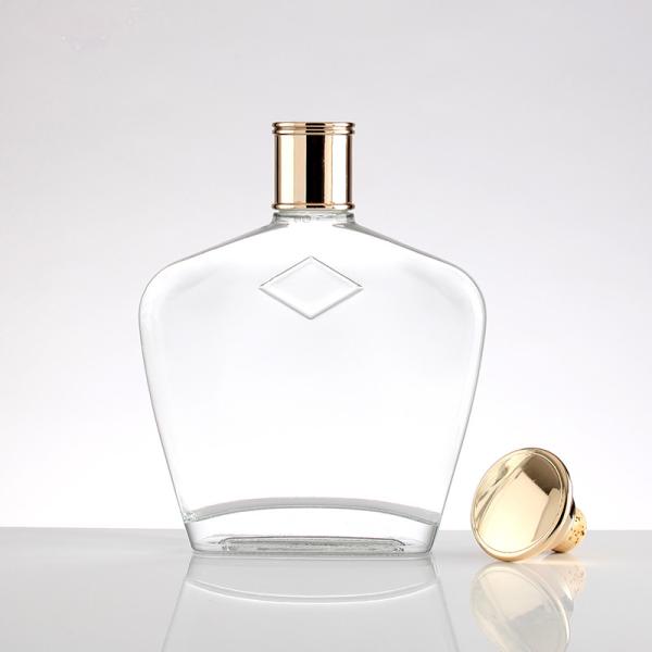Garrafa de licor de vidro de vinho gigante vazia com cortiça em vidro de pedra super negro transparente