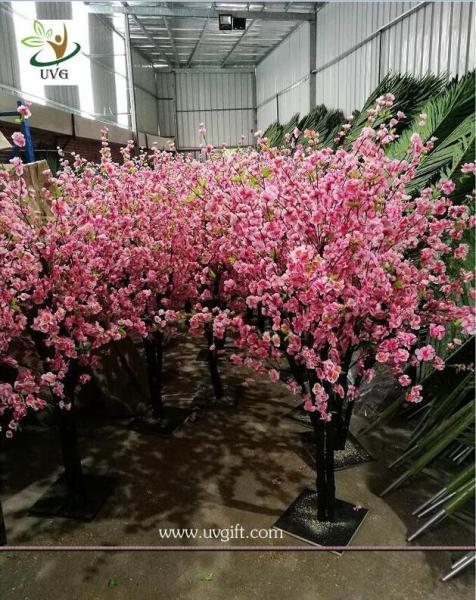 UVG small artificial peach blossom wooden tree wedding reception decorations selling products CHR166