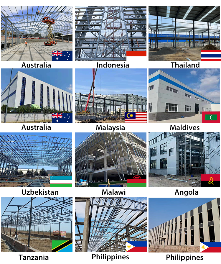 Customized Sizes Steel Structure Warehouse with Q235 Q355 Grade Steel and Sloped Roof Design