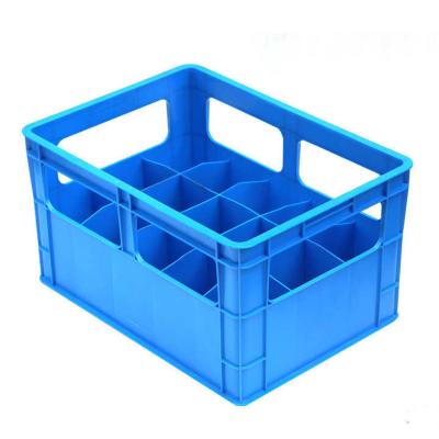 15-Bottle Plastic Soda Water And Beer Crate With 4-Side Handles Wholesale 12 15 20 24 40 Bottles Green Black Blue Red Stackable Turnover Storage Plastic Beer Crates