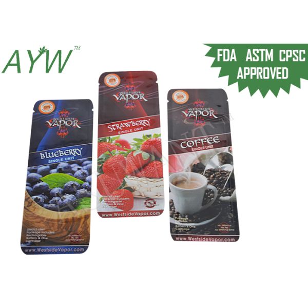 Three Side Seal Food Packaging Bags For Various Flavoured Solid Drink Storage